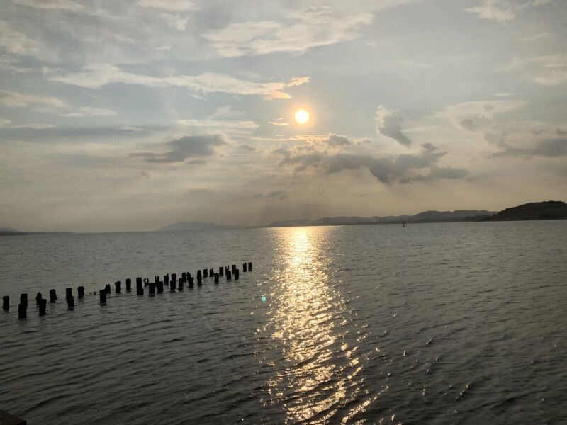 島根県立美術館から見た宍道湖の夕陽